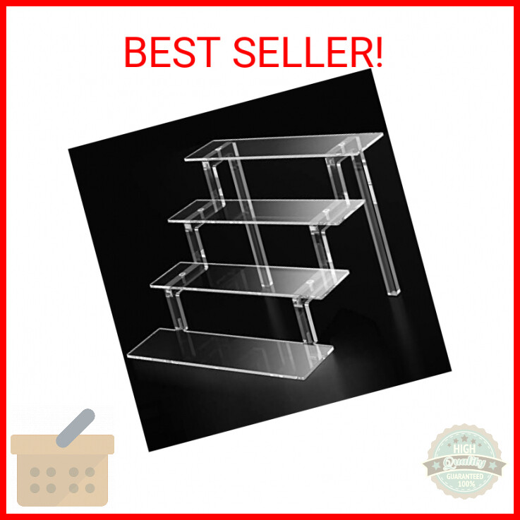 Acrylic Risers Display Stands, Clear Perfume Organizer, 4 Tier Diaplay Riser She