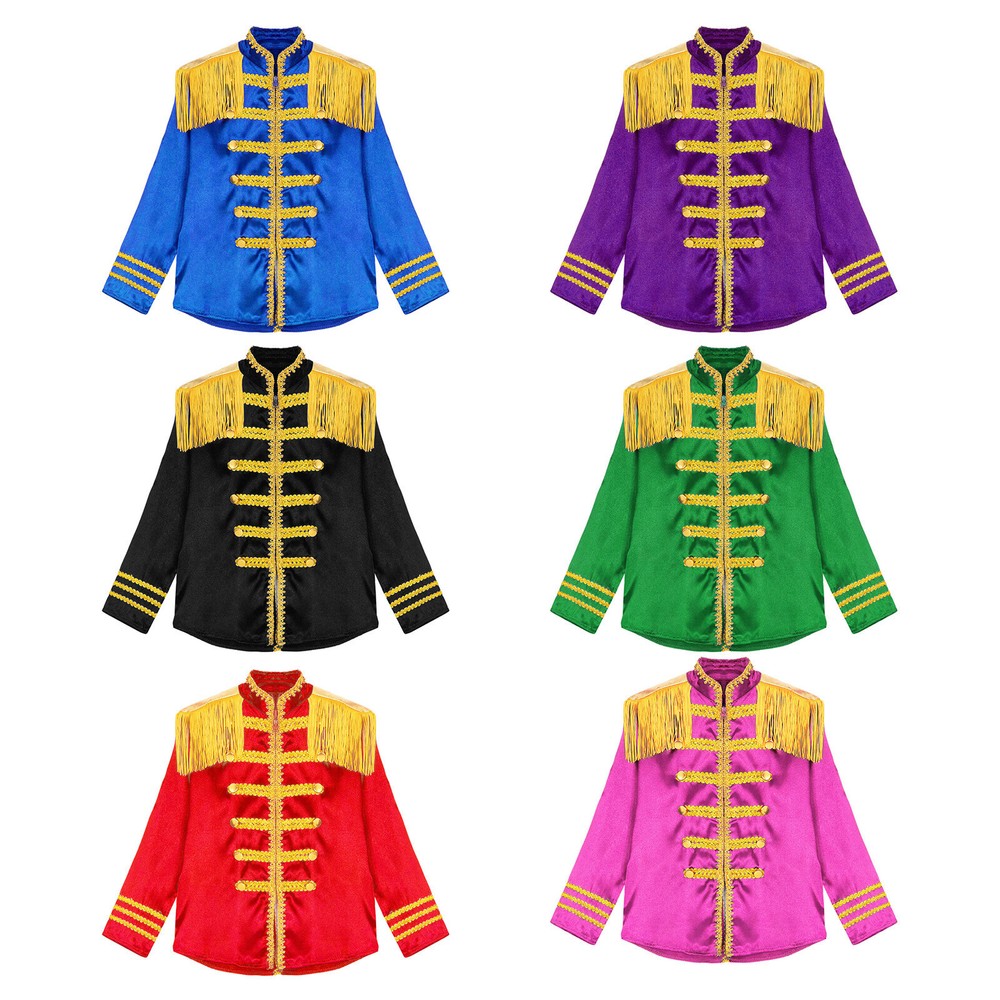 Kids Coat Long Sleeve Shirt Cosplay Jacket Pop-Star Costume Retro Tops Rock