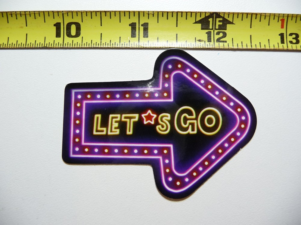 LET'S GO ARROW STICKER DECAL NEON STYLE MOTIVATIONAL POSITIVE