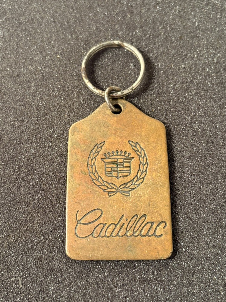 Vintage Brass Cadillac Fob Keychain Van Brunt Cadillac Elmira New York As Is
