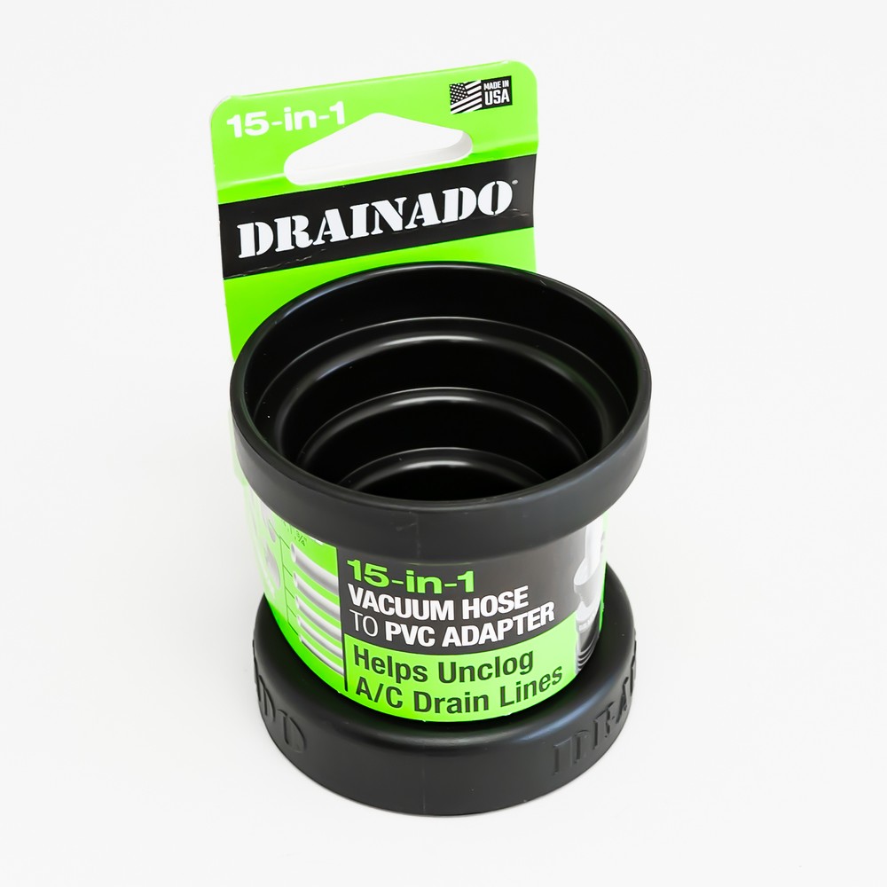 Drainado INV-01 15-in-1 Vacuum Hose to A/C PVC Condensate Drain Adapter-image