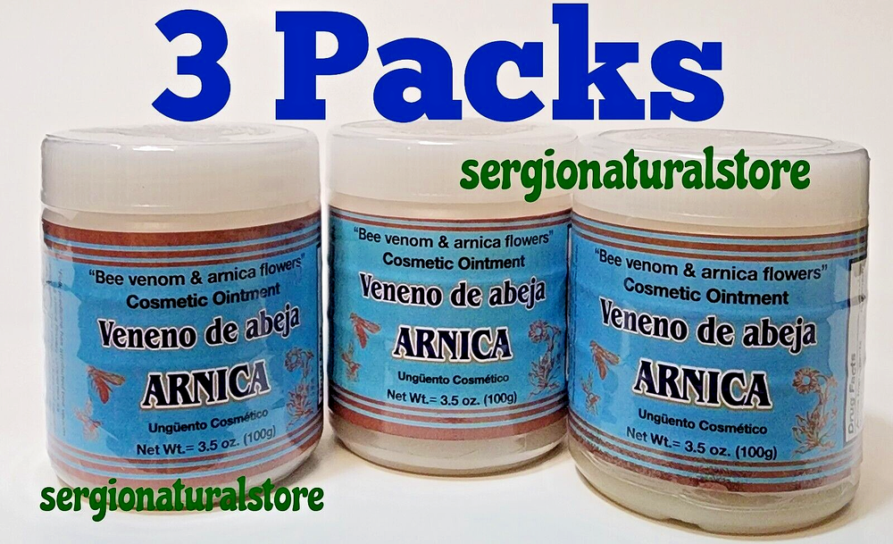 3-Pack POMADA VENENO DE ABEJA with Arnica 100g Bee Venom & Arnica Topical Ointment-image