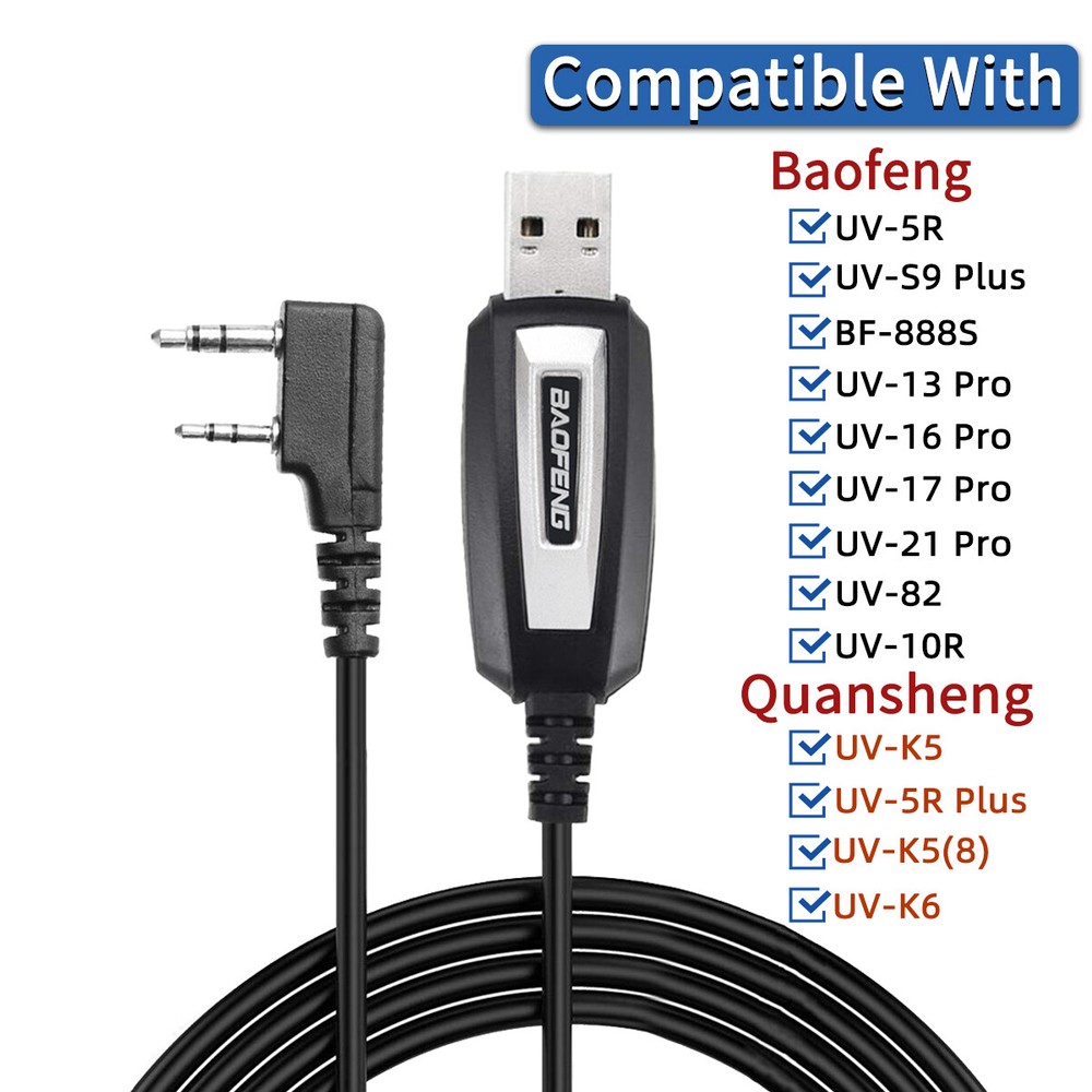Baofeng USB Programming Cable for Baofeng UV-5R UV-82 UV-S9 BF888S Two Way Radio