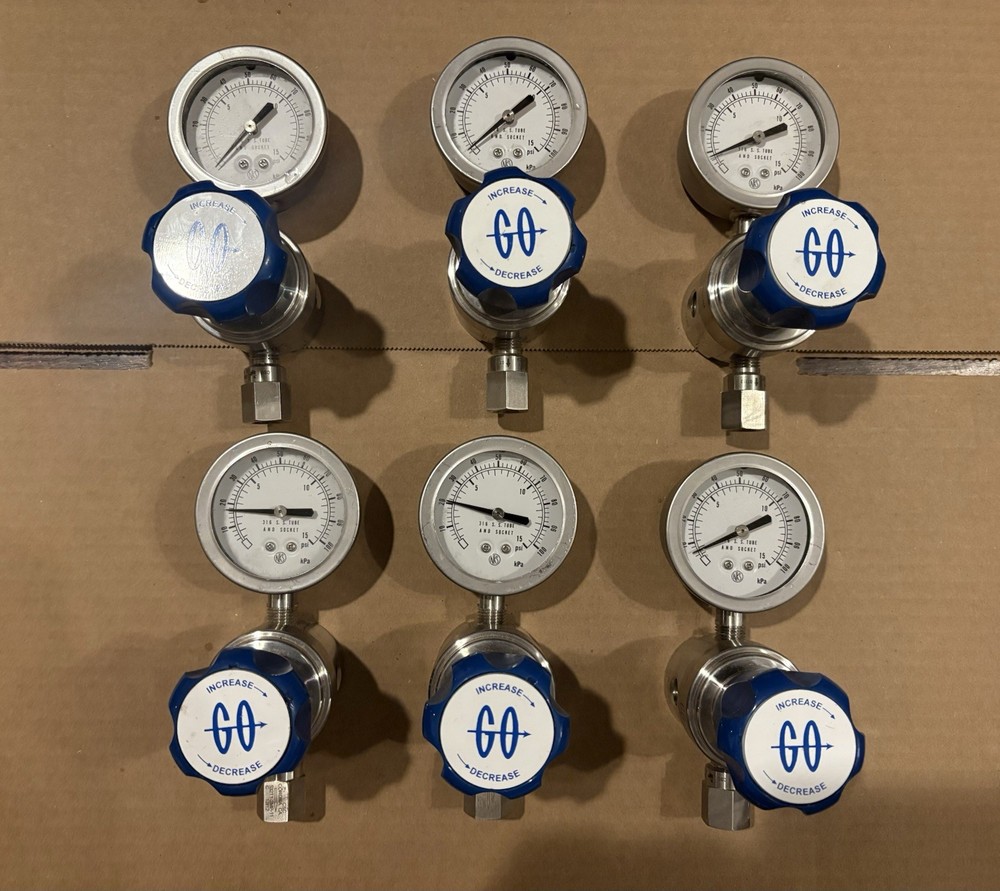 GO REGULATOR, PRESSURE REGULATORS 0-10 PSIG 0.69 Bar LOT OF 6 one price