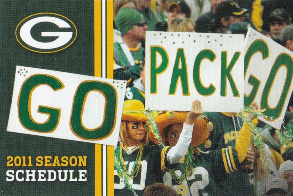 2011 Green Bay Packers NFL Football Pocket Schedule- Miller Lite Beer