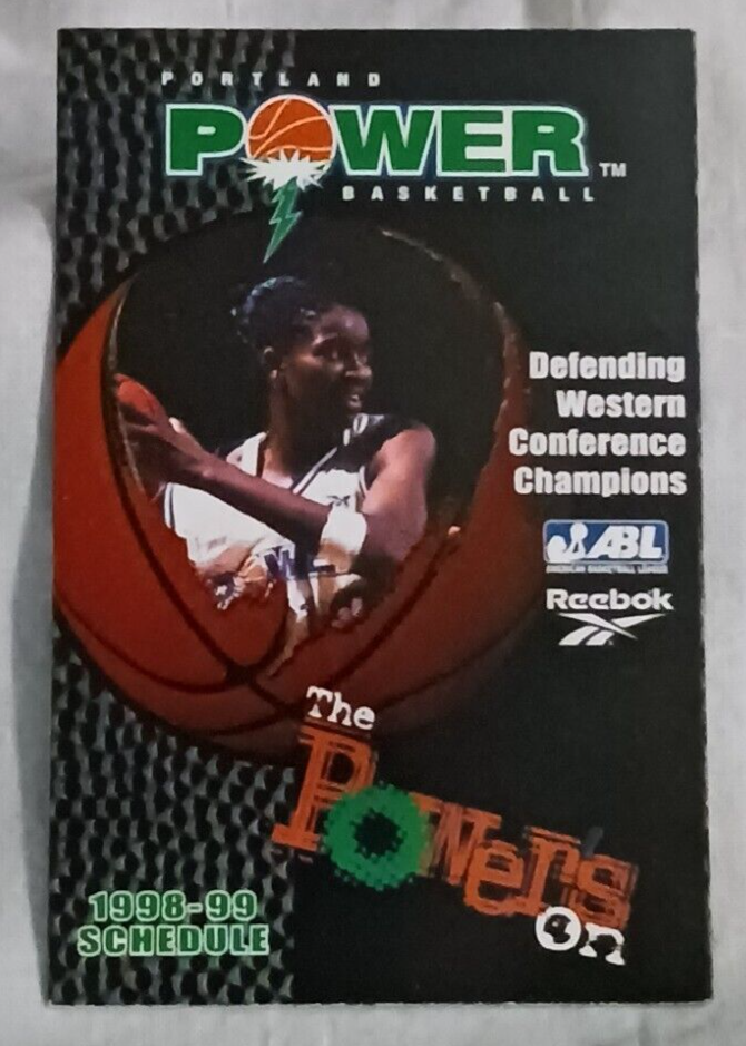ABL Portland Power Women's 1998-99 Team Pocket Schedule Natalie Williams-image