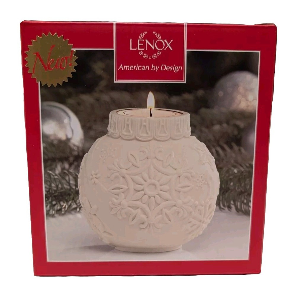 Lenox Ornamental Glow Snowflake Scroll Votive Candle New in box