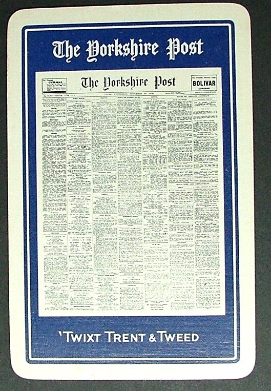 1 x Joker playing card The Yorkshire Post Newspaper Twixt Trend & Tweed AD 307