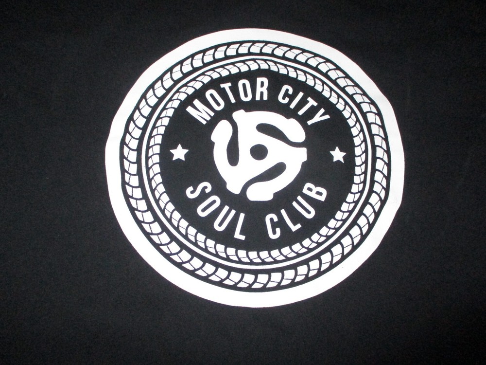 Black MOTOR CITY SOUL CLUB Logo T Shirt Large Detroit Soul R&B Motown