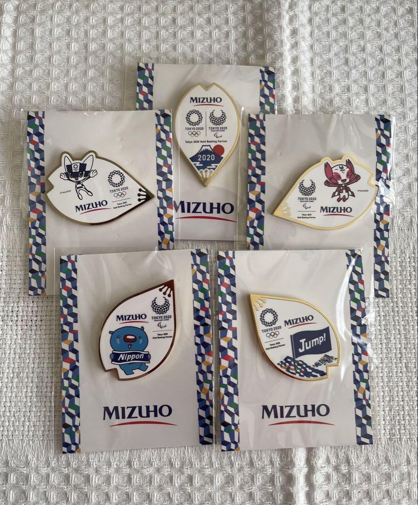 Mizuho Bank 2020 Tokyo Olympics Novelty Pin Badge Set Of 5