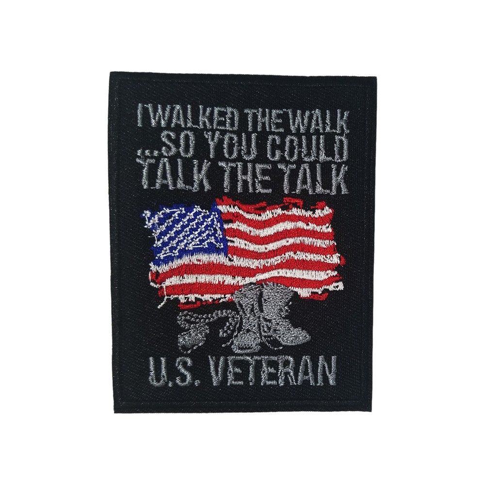 I Walked The Walk Patch Embroidered Iron-On Applique Military Veteran Tactical