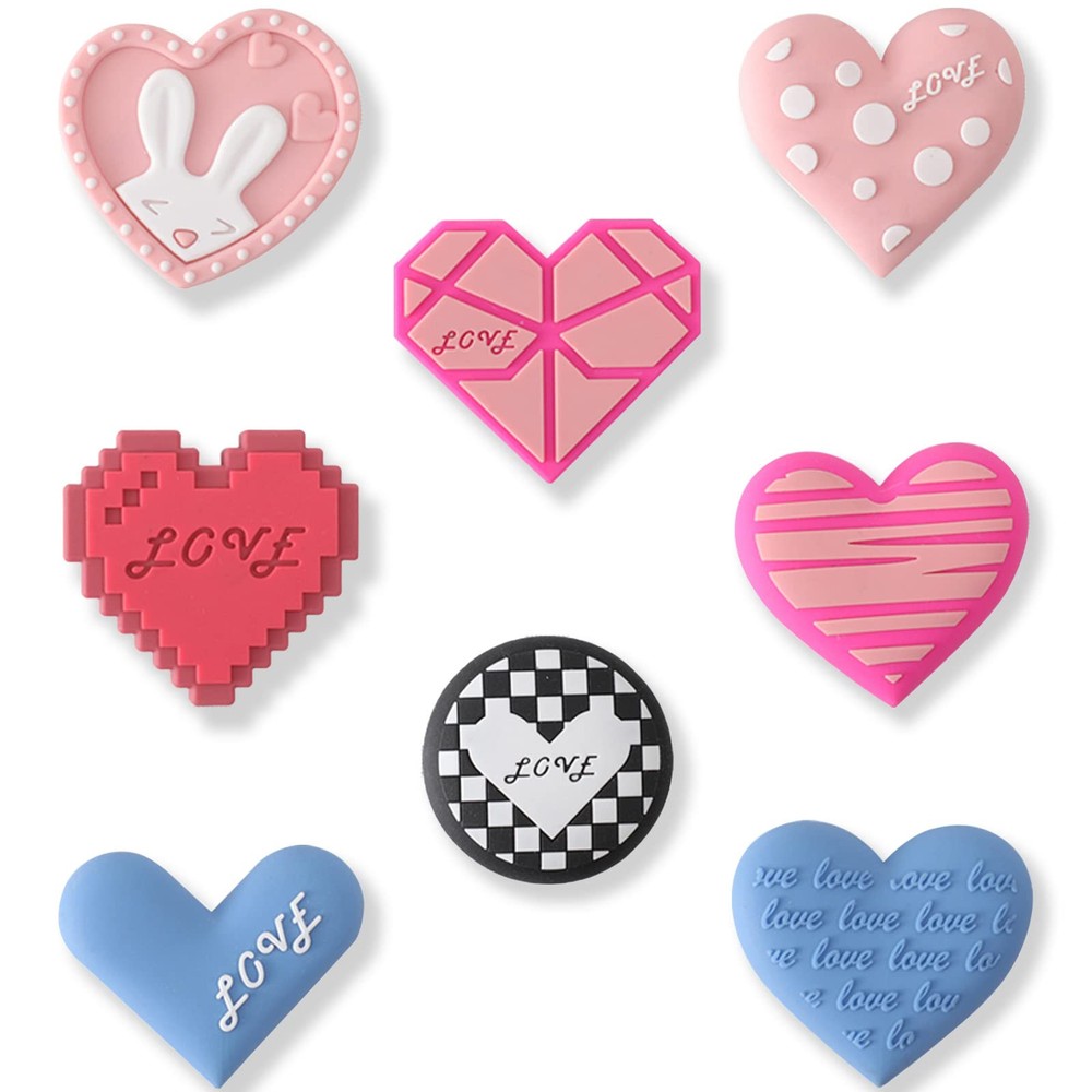 8 Pcs Valentine Heart Fridge Magnets for Decorating and Gifting  