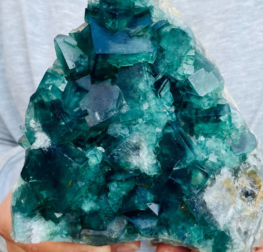 3.7lb Natural Green Cube Fluorite Cluster Crystal Rough Mineral Specimen