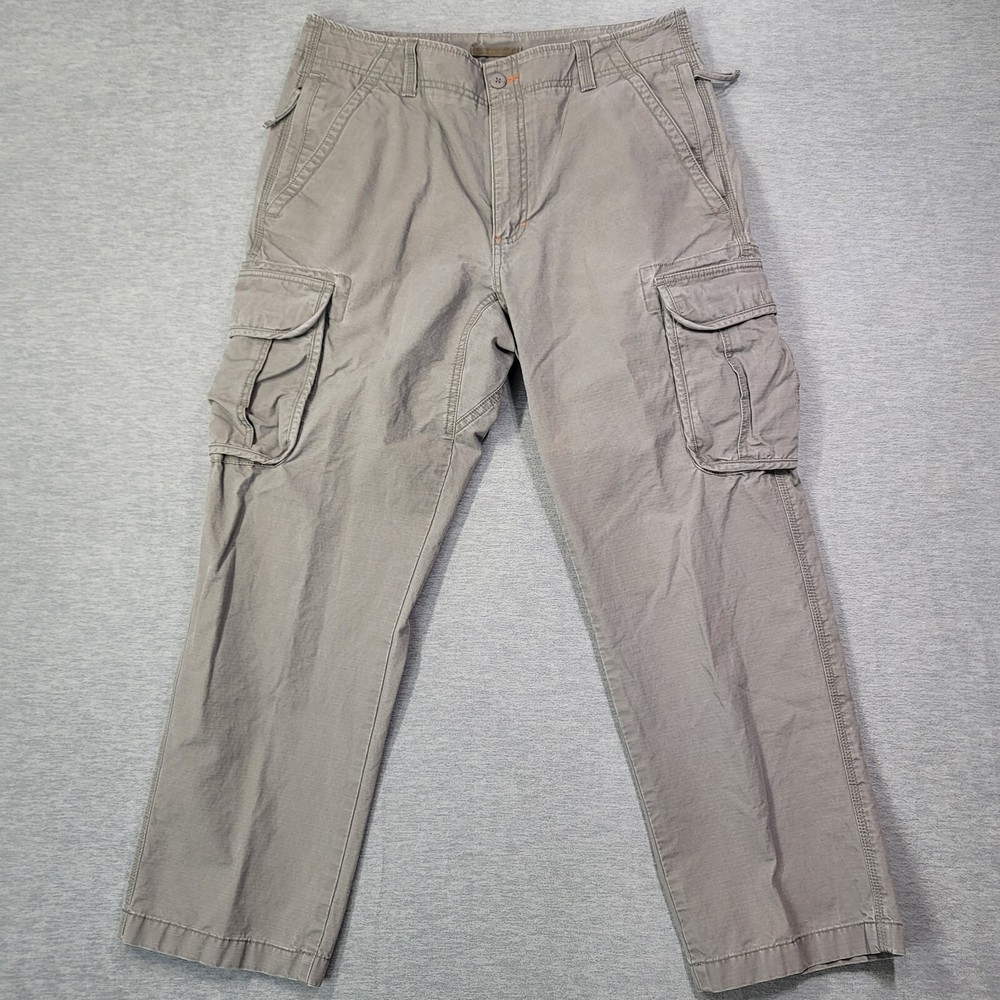 LL Bean Cargo Pants Mens 36x30 Gray Measures 34x29 Allagash Military Ripstop