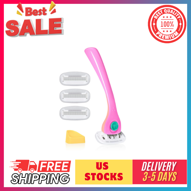 Billie Razor Shave Kit for Women, 5-Blade Razor, 4 Refills, Magnetic Holder