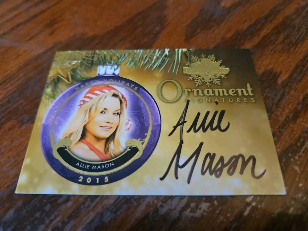 Benchwarmer 2015 Allie Mason Happy Holidays Ornament Signatures Auto Playboy