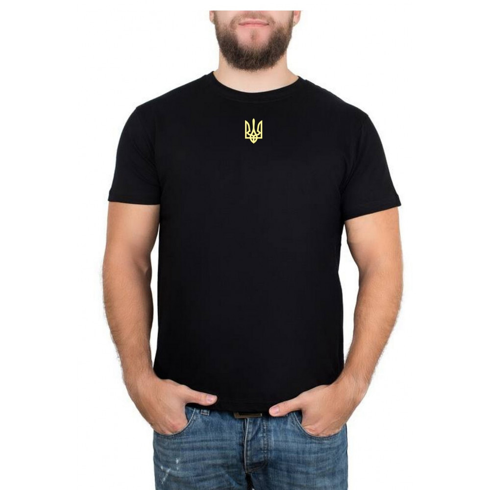 Zelensky Ukraine T-shirt  with Ukraine Coat of Arms embroidery . For men.