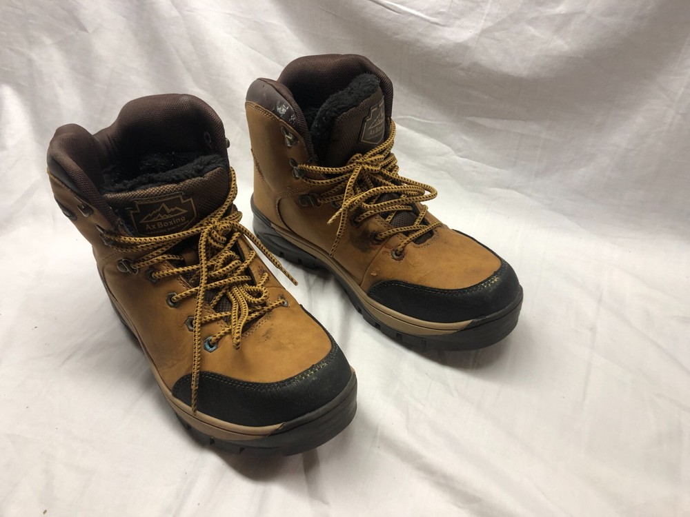 Men's Ax Boxing Brown Hiking Boots Size US 8.5 Outdoor Trekking Shoes