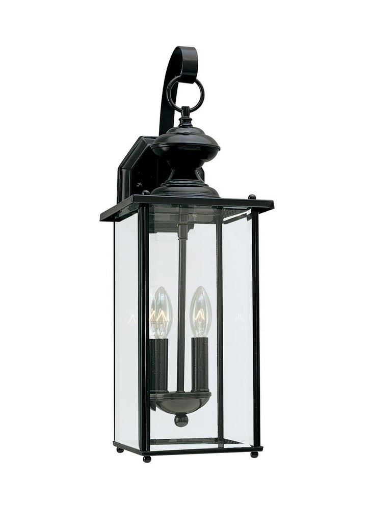Sea Gull Lighting 8468-12 Black Jamestowne 2-Light Outdoor Wall Lantern
