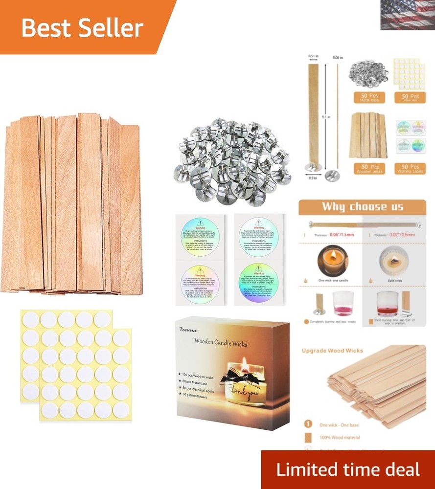 200 No-Smoke Wood Wicks with Iron Stand – Upgrade Your Candle Making