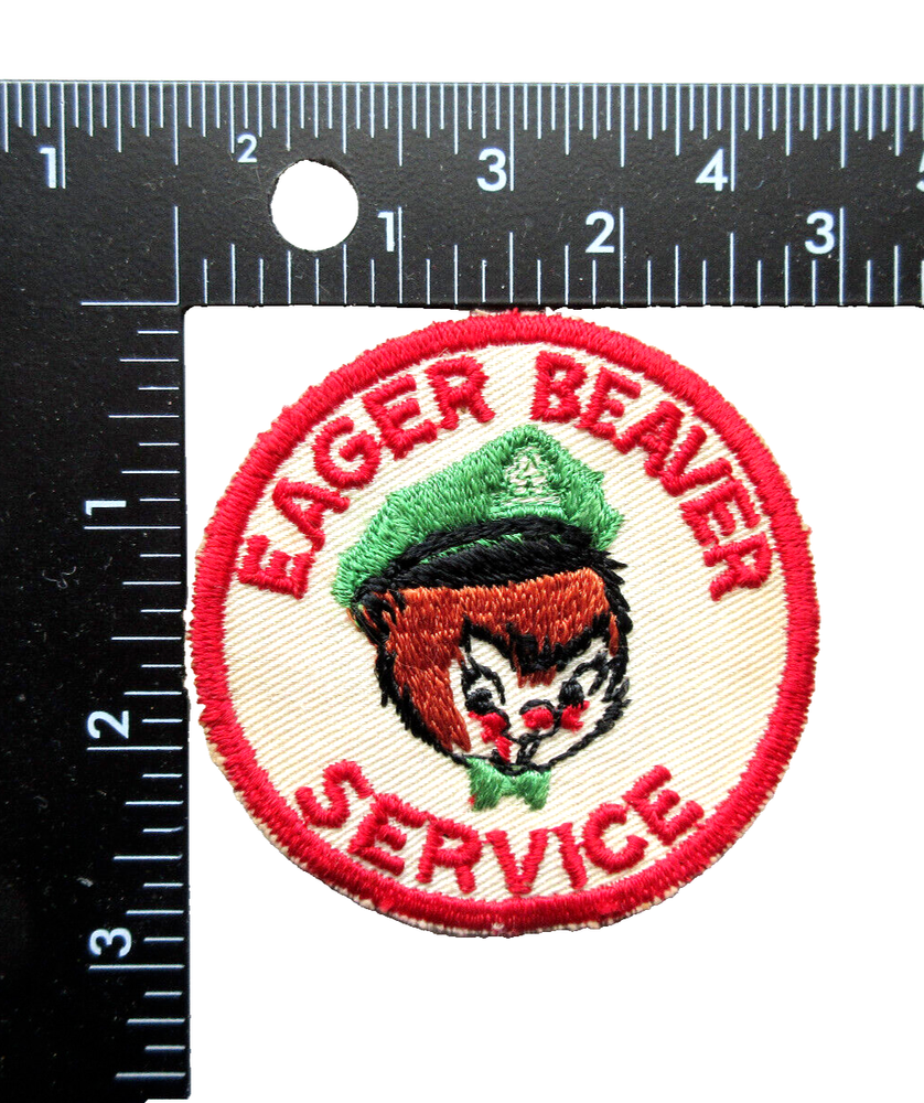 Vintage Eager Beaver Gas Station Collectible Sew-On Patch
