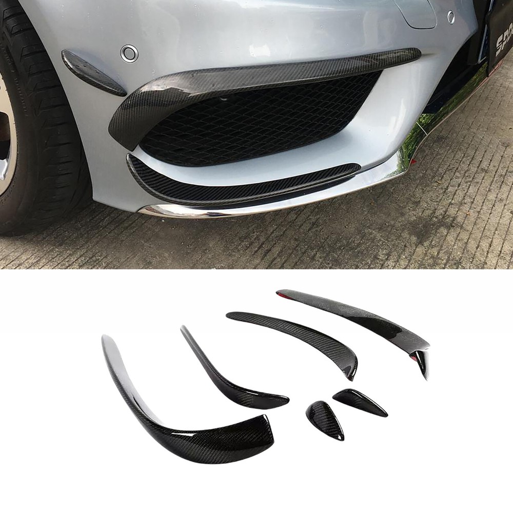 Carbon Bumper Splitter Canard Air Vent Cover for Mercedes C-Class W205 C43