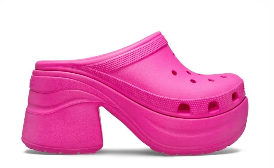 Crocs Siren Chunky Platform Heel Clogs in Pink Crush Y2K 90s Style