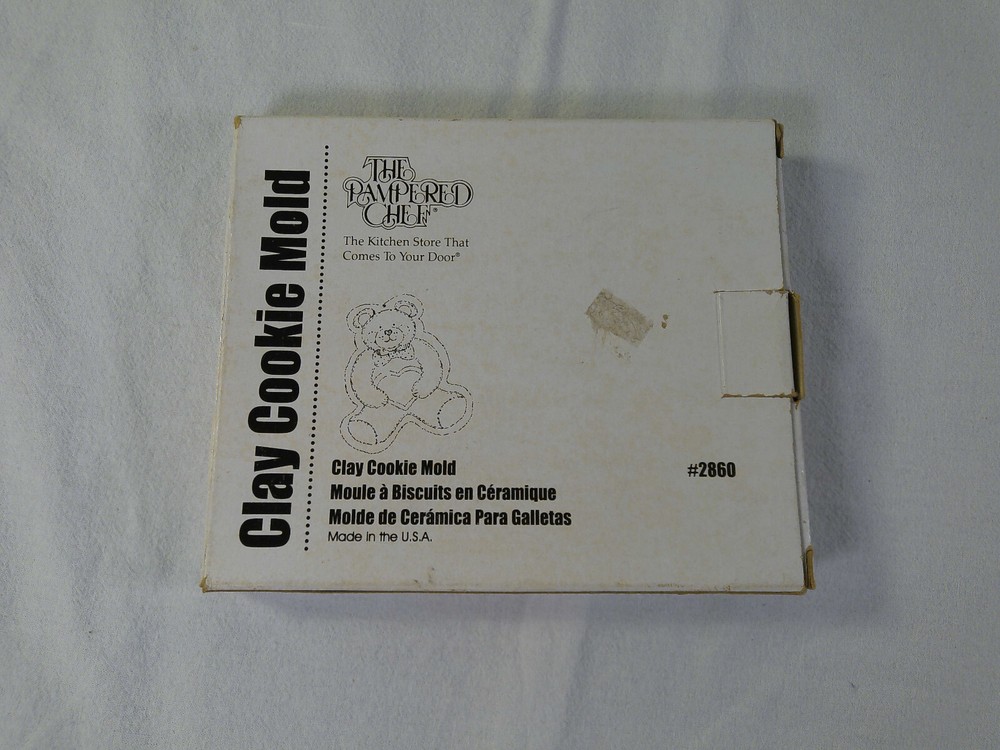 Pampered Chef Vintage 1991 Teddy Bear Cookie Mold 2860 USA Stoneware