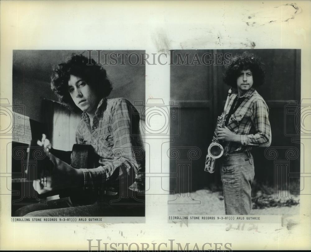 1981 Press Photo Rolling Stone Photos of Arlo Guthrie, in 