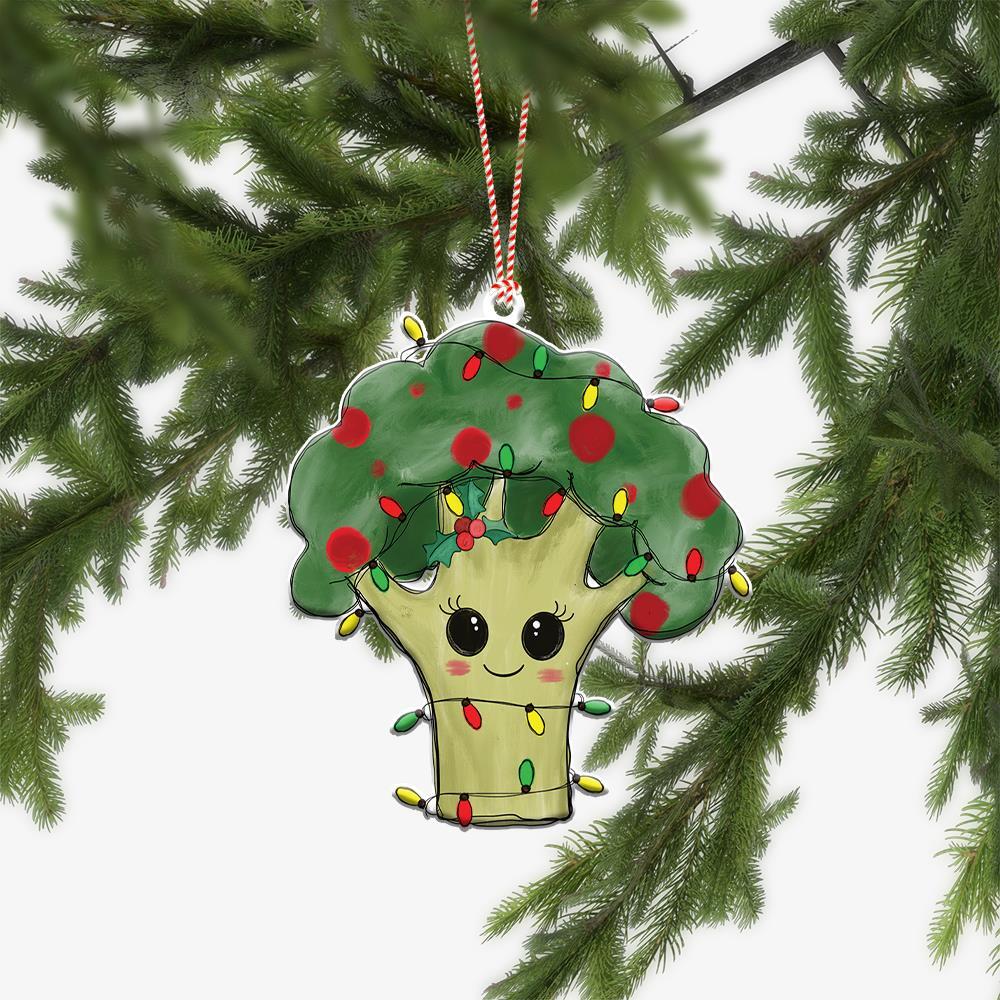 Lovely Broccoli Christmas Flat Ornament  Broccoli Xmas Car Ornament Gift Decor