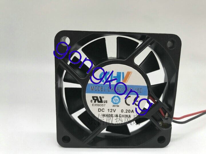 CCHV CHA6012RM-15D DC12V 0.20A 6015 60mm  chassis fan 2 pin /