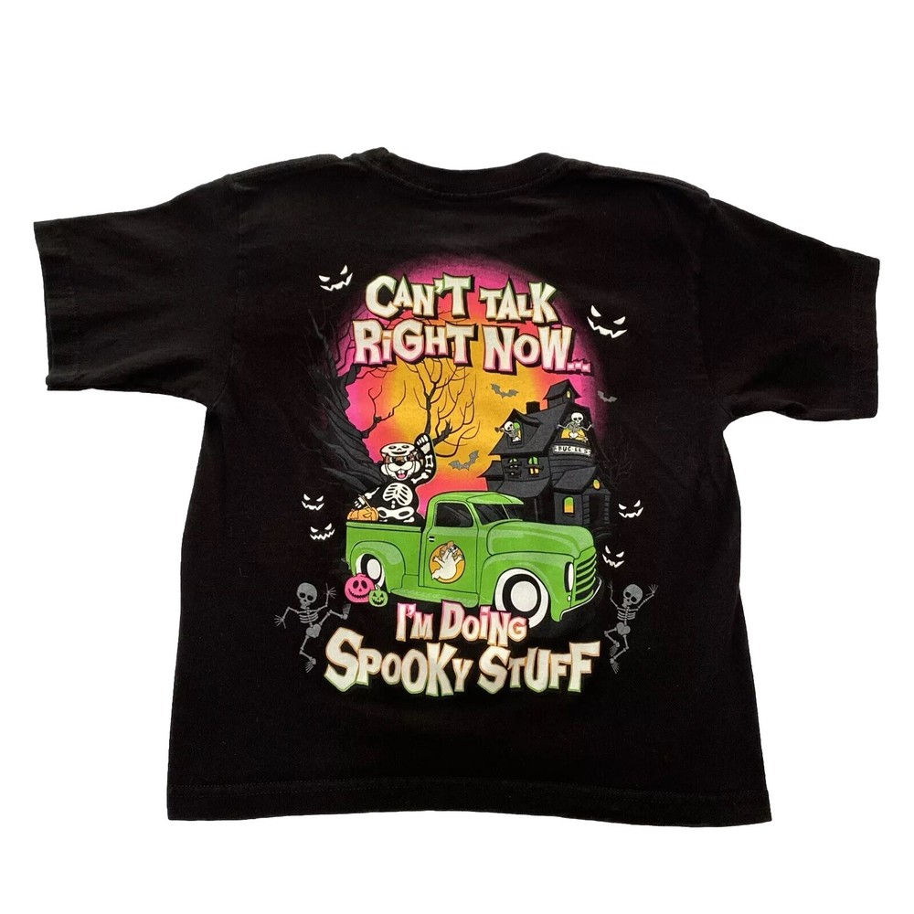 Buc-ee's Halloween Shirt Kids Youth XS Can't Talk Now Doing Spooky Stuff T-Shirt