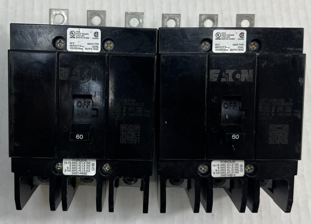 NEW TAKEOUT EATON GHB3060 (3P-60A-480v) 200+ IN STOCK *SHIPS FREE  SAME DAY UPS*