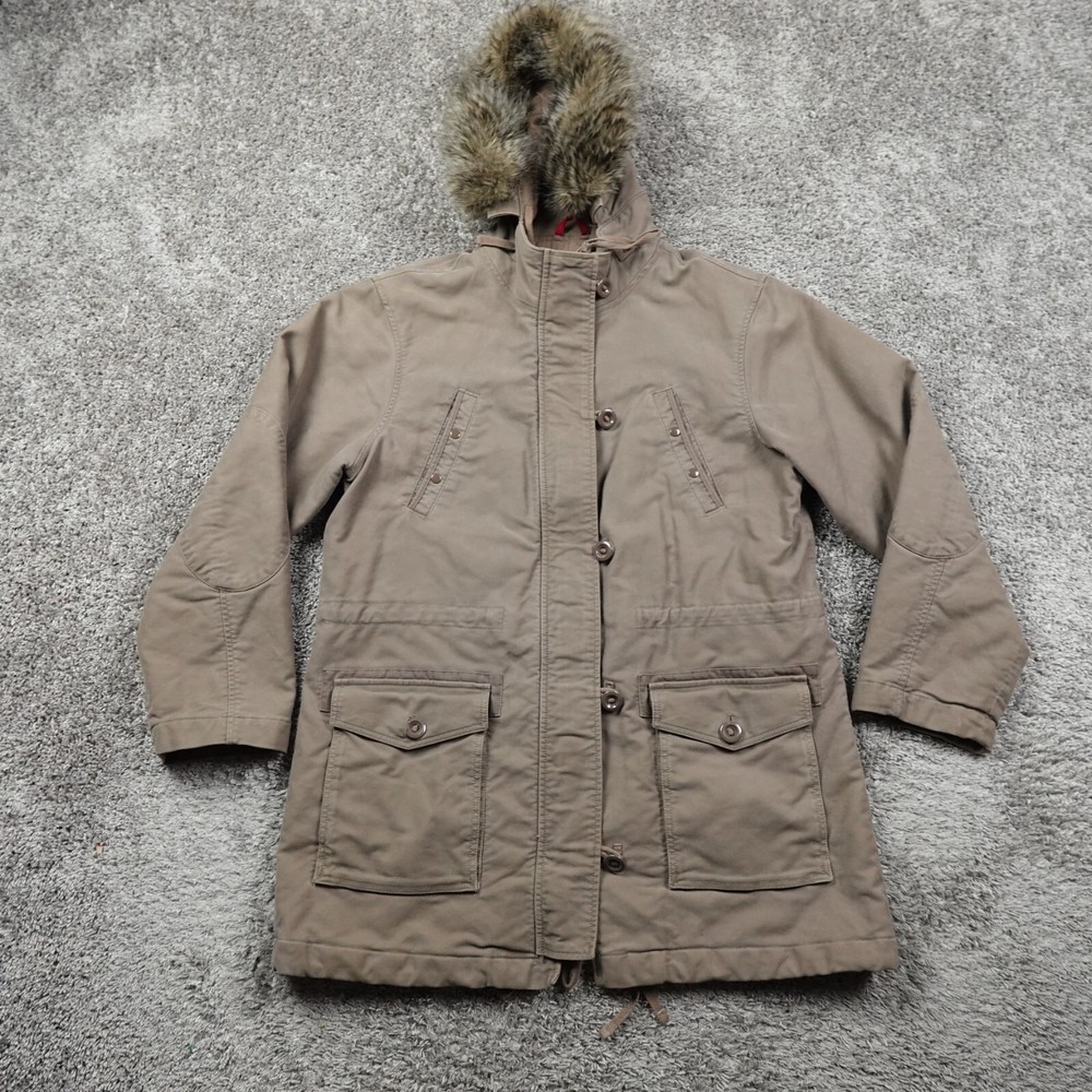 Gap Military Jacket Army Parka Coat Men XLT Tall Hooded Sherpa Lined Vintage Y2K