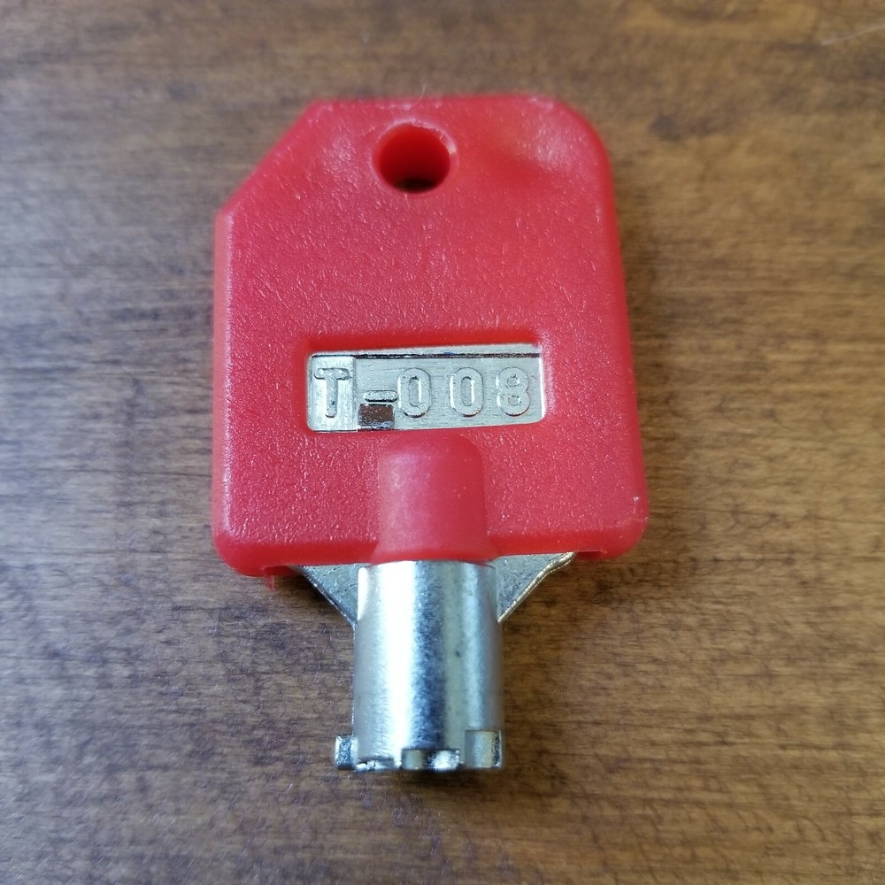 (1) RED TUBULAR KEY T-008 FITS MANY CANDY VENDING MACHINES 1800