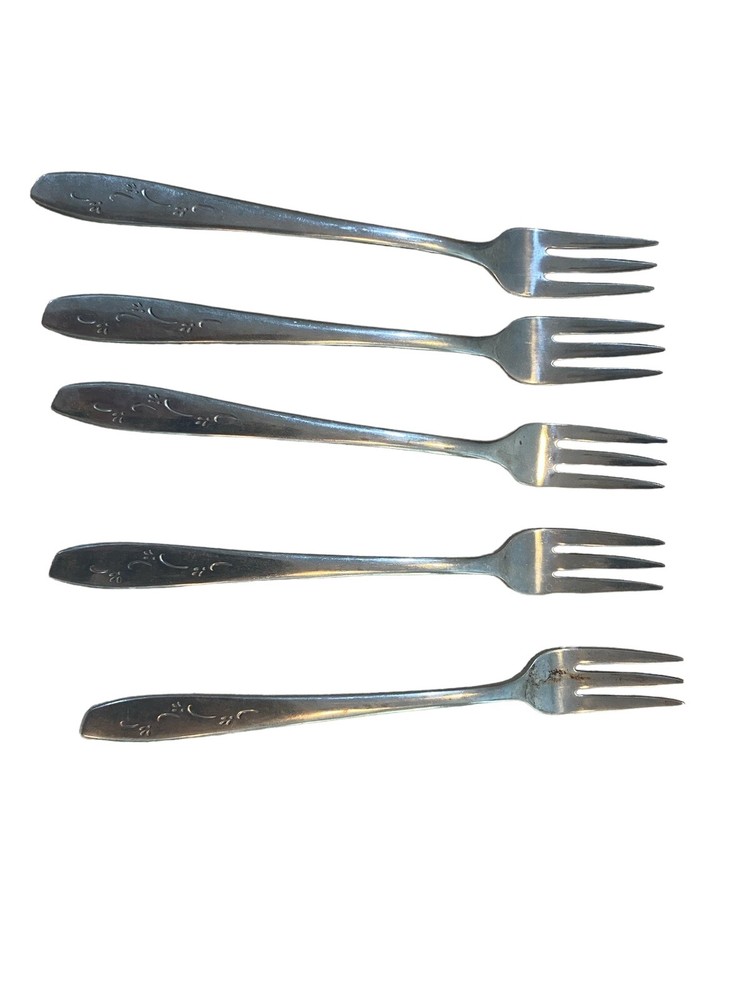 Silco Stainless Steal Set Of 5 Forks Serving Olive Dinner USA