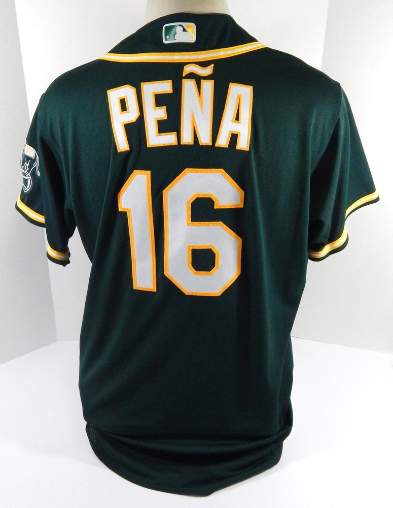 2021 Oakland A's Athletics Francisco Pena #16 Game Issued Dark Green Jersey 48 5
