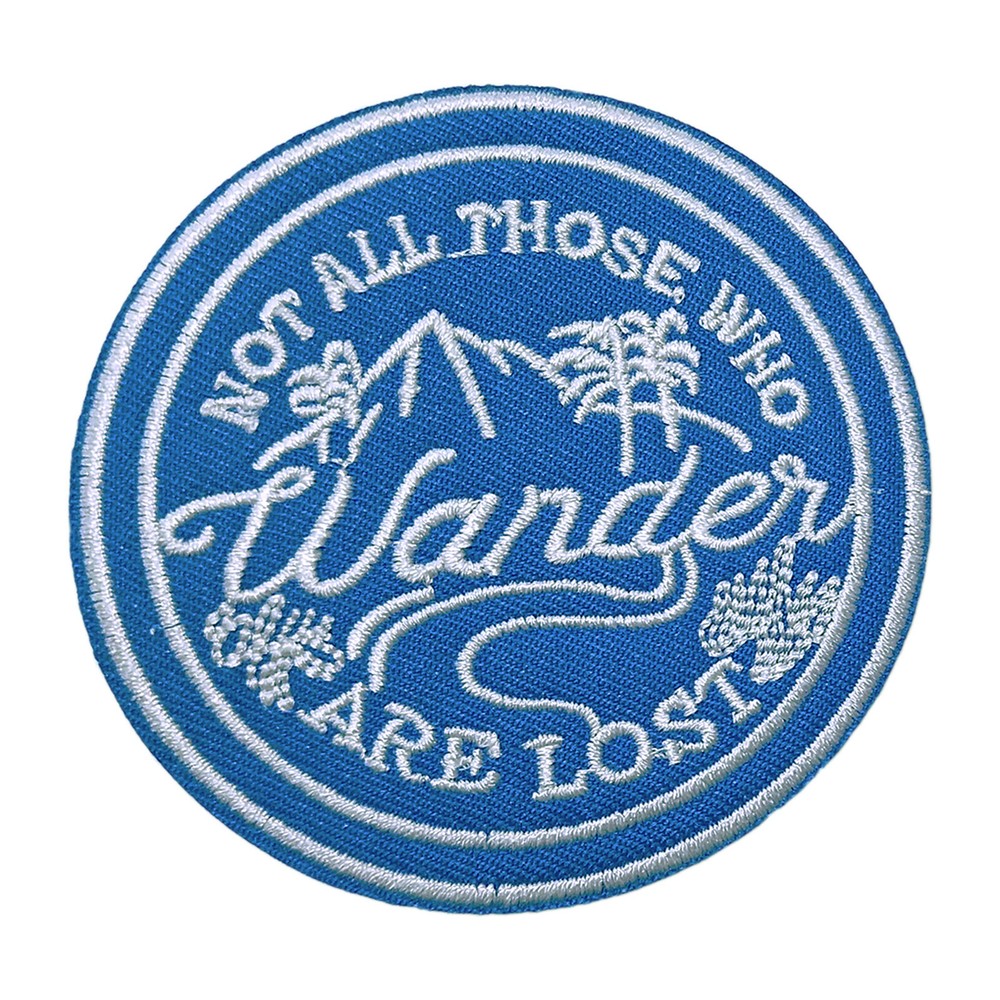Not All Who Wander Patch Embroidered Iron-On Applique Travel Souvenir