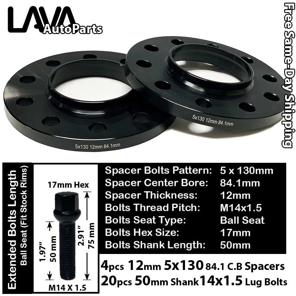 4PC 12MM 5x130 Wheel Spacers with 14x1.5 Bolts for Mercedes G Class