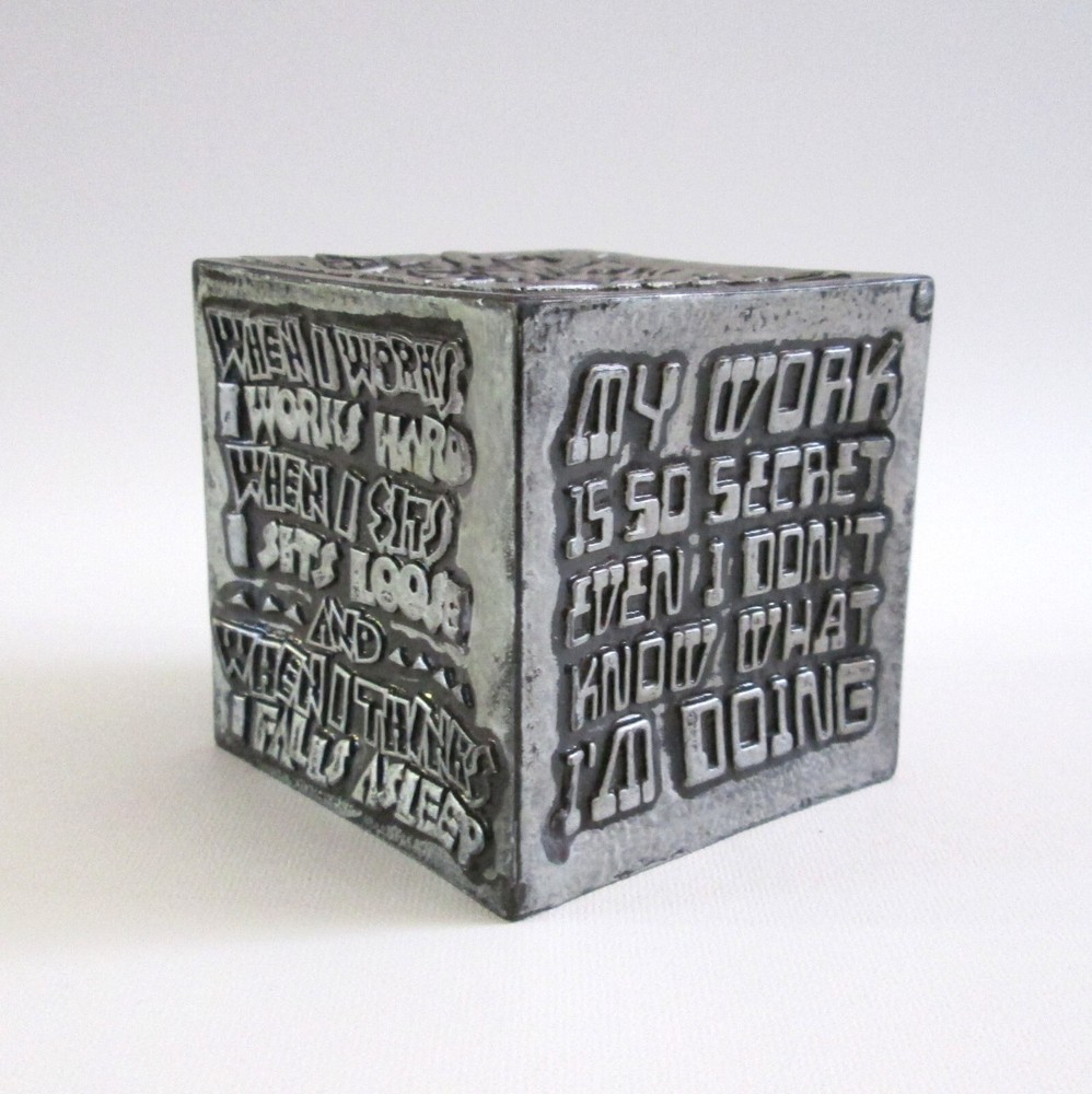 Abbey Press Resin Desk Cube Paperweight Funny Work Sayings Vintage 1978-image