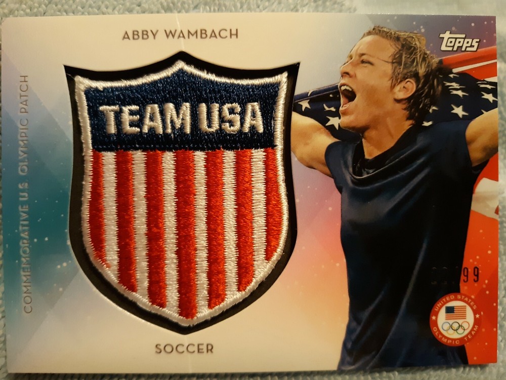 ABBY WAMBACH 2016 Topps Olympics U.S. OLYMPIC TEAM CREST PATCH CARD /99 #USTC-AW-image