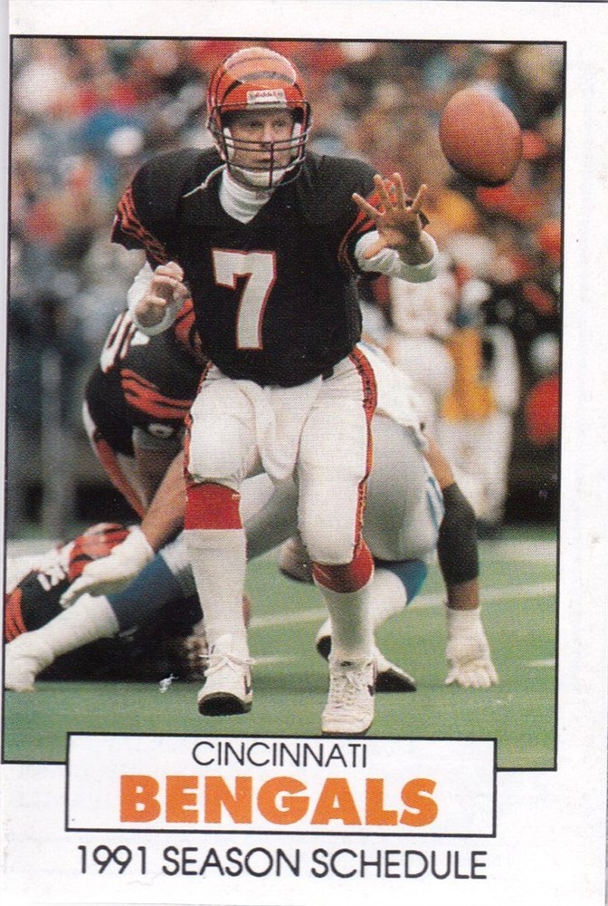 1991 Cincinnati Bengals NFL Football Pocket Schedule- Team