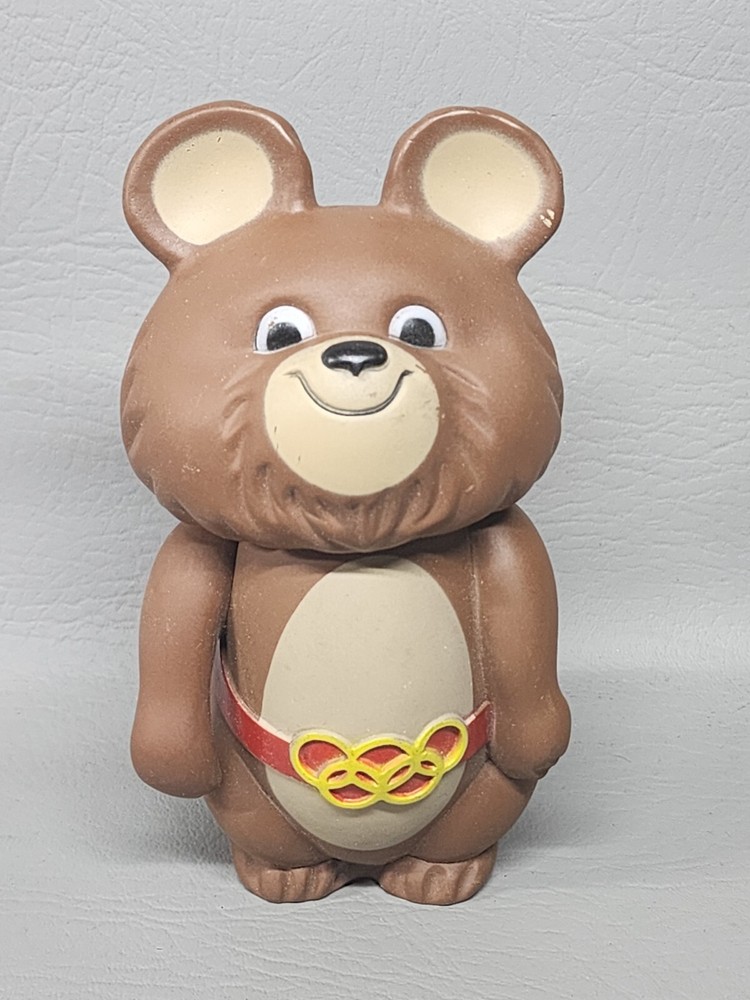 Vintage 1980 Summer Olympics Moscow Soviet Misha Piggy Bank