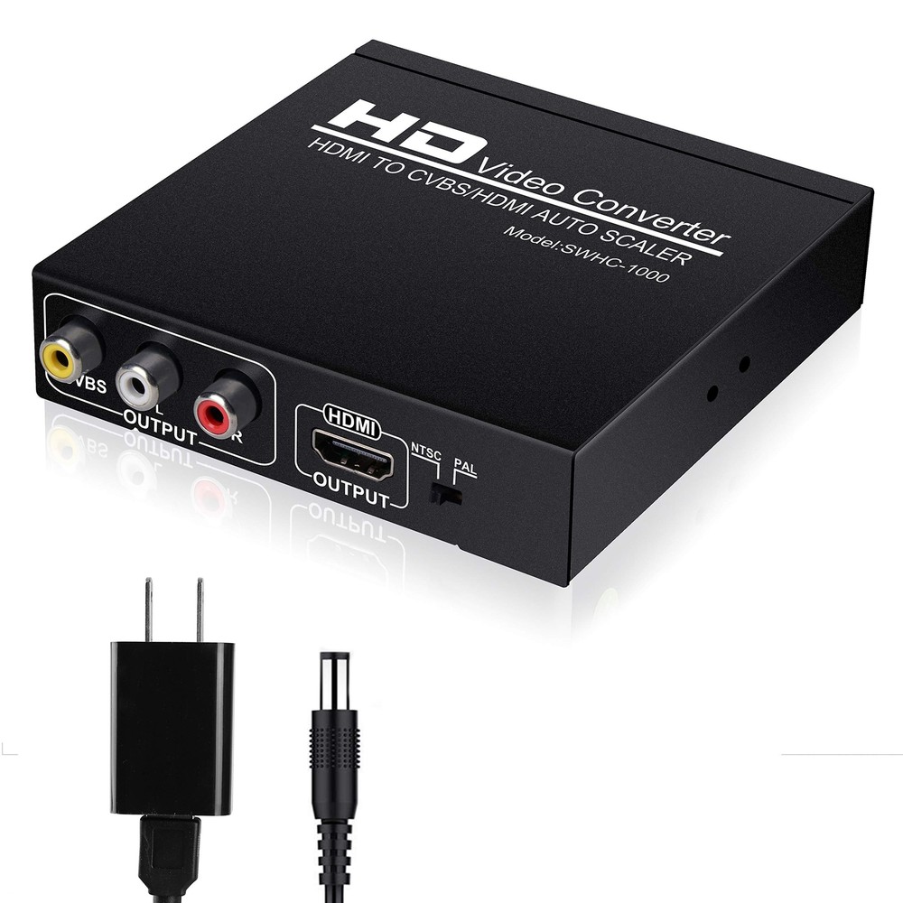 HDMI to RCA and HDMI Adapter Converter, HDMI to HDMI+3RCA CVBS AV Composite V...