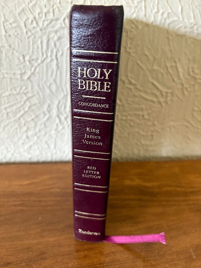 Holy Bible KJV Center Column Red Letter Burgundy Bonded Leather by Zondervan  