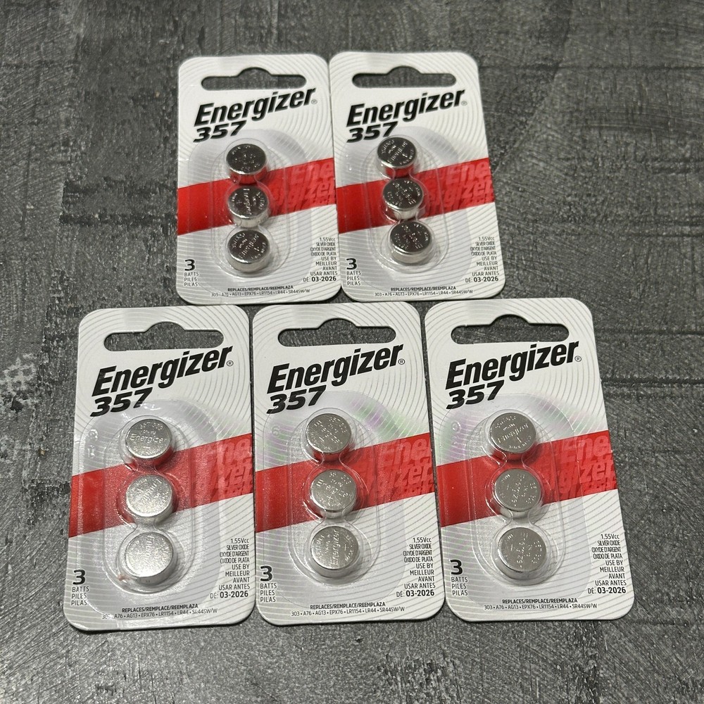Energizer 357/303 1.5V Silver Oxide Coin Cell Battery 15-Count