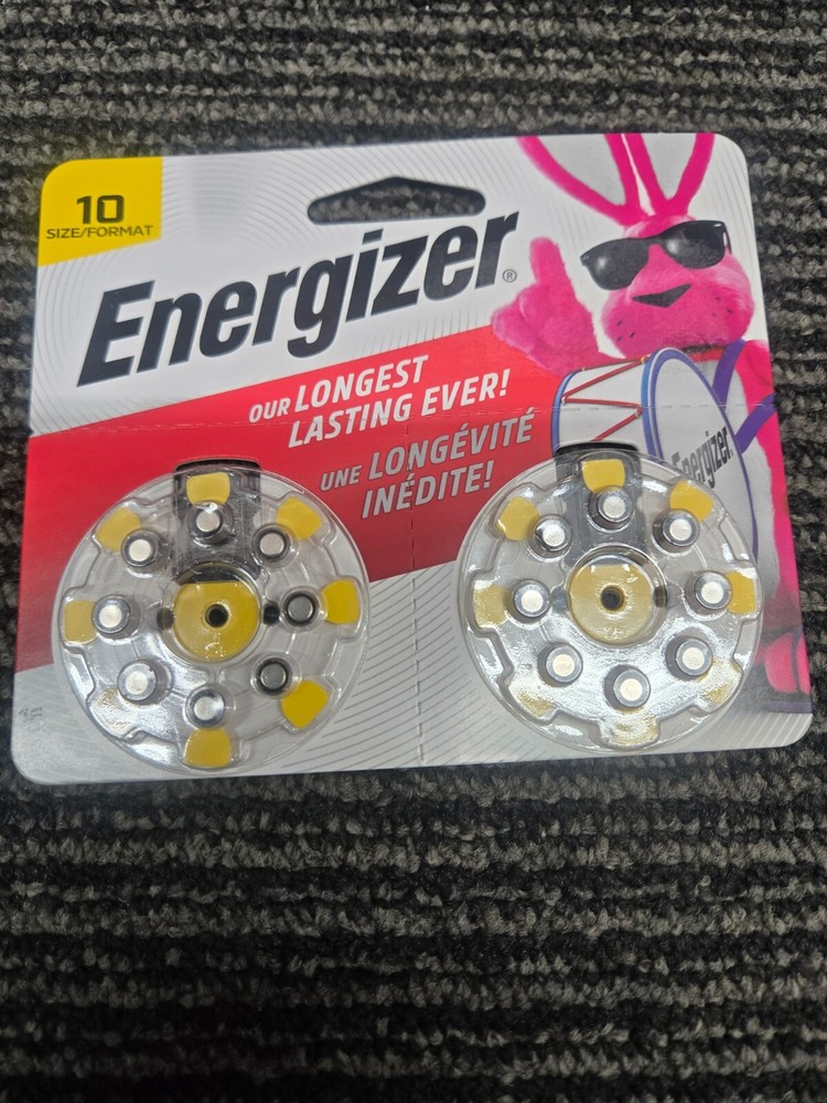 Energizer Size 10 (Zinc Air) Hearing Aid Batteries TWO PACK - NEW Exp. 12/2026-B