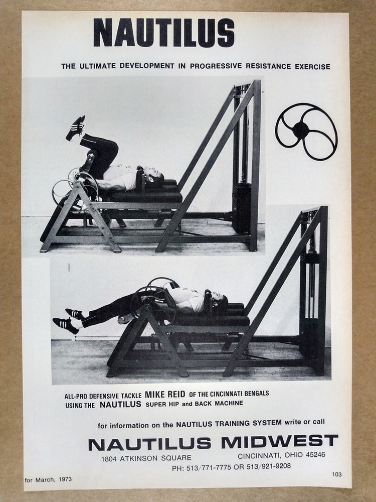 1973 Nautilus Exercise Machines Super Hip & Back Machine vintage print Ad