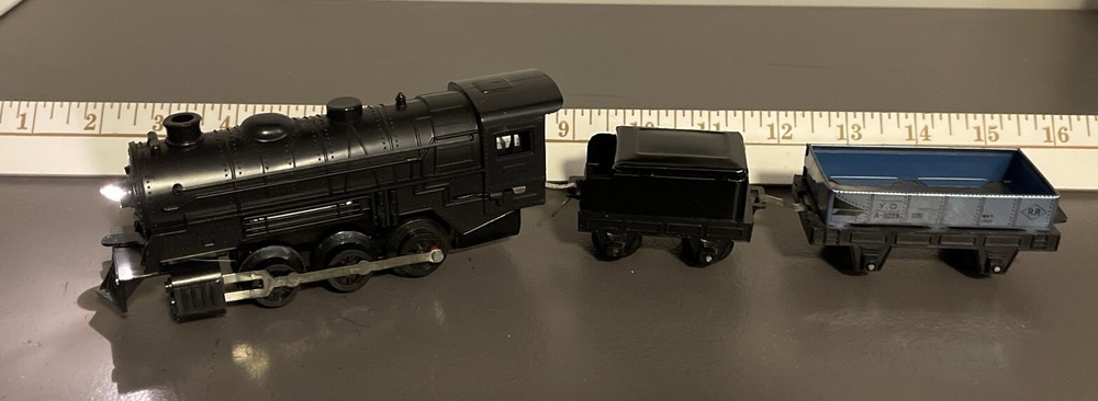 HAJI Battery Operated Train Engine, Coal Car, And Railcar NOT WORKING SOLD AS IS