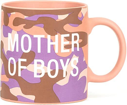 About Face Designs Mother of Boys Large Coffee 20 oz Mug  Cup Pink Camo-image